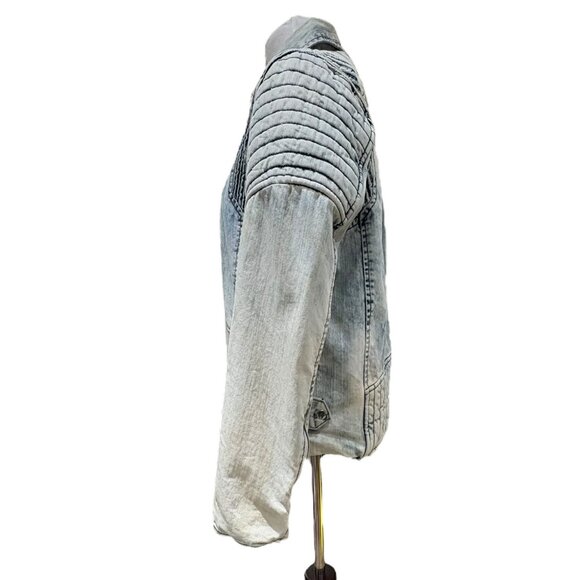 Vintage Denim Moto Jacket Size Medium - Picture 5 of 16